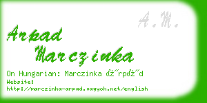 arpad marczinka business card